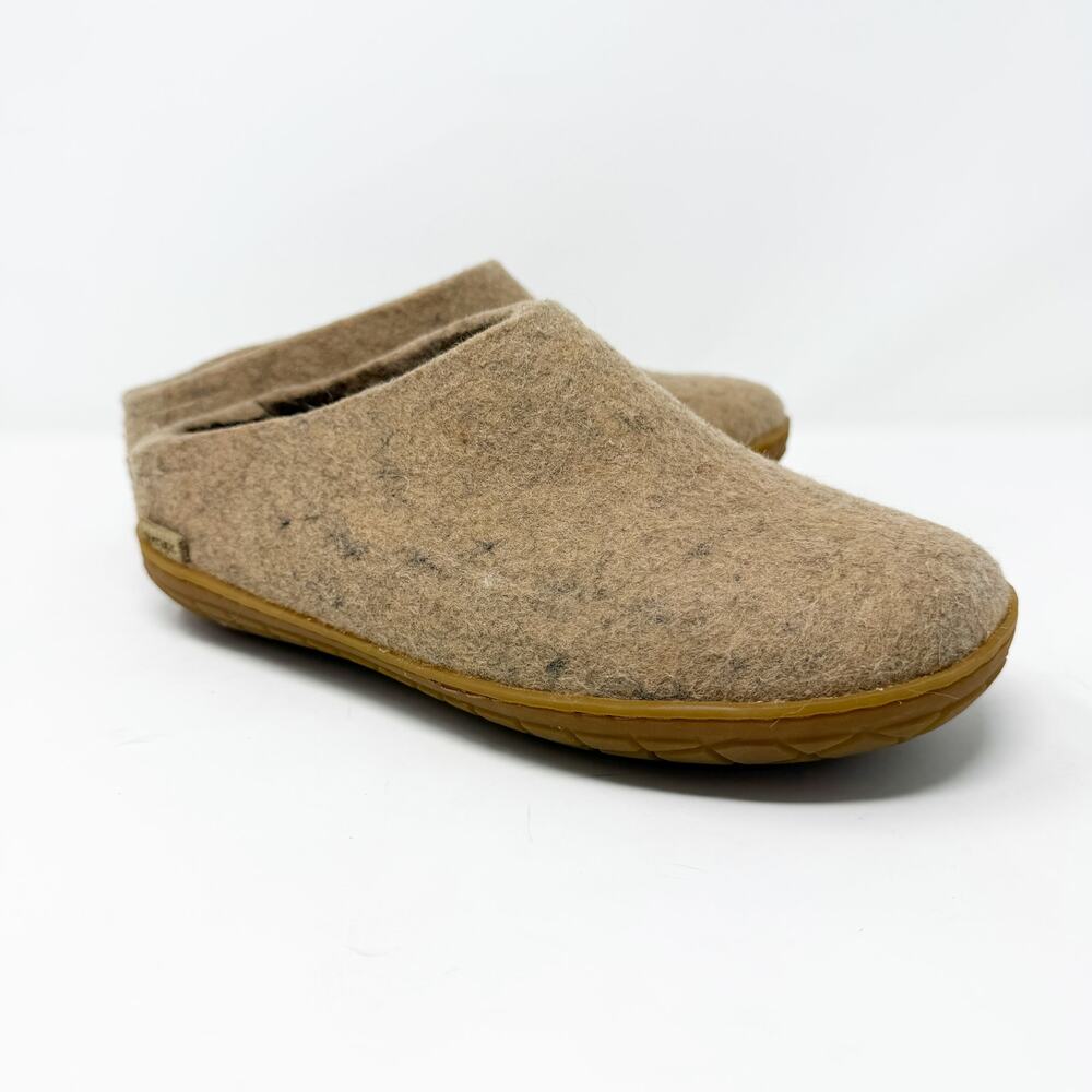 Glerups Tan Wool Rubber Bottom Clogs Women's Size EU 37/US 7 EUC